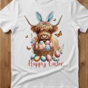 🐮 Highland Cow Easter Basket Tee